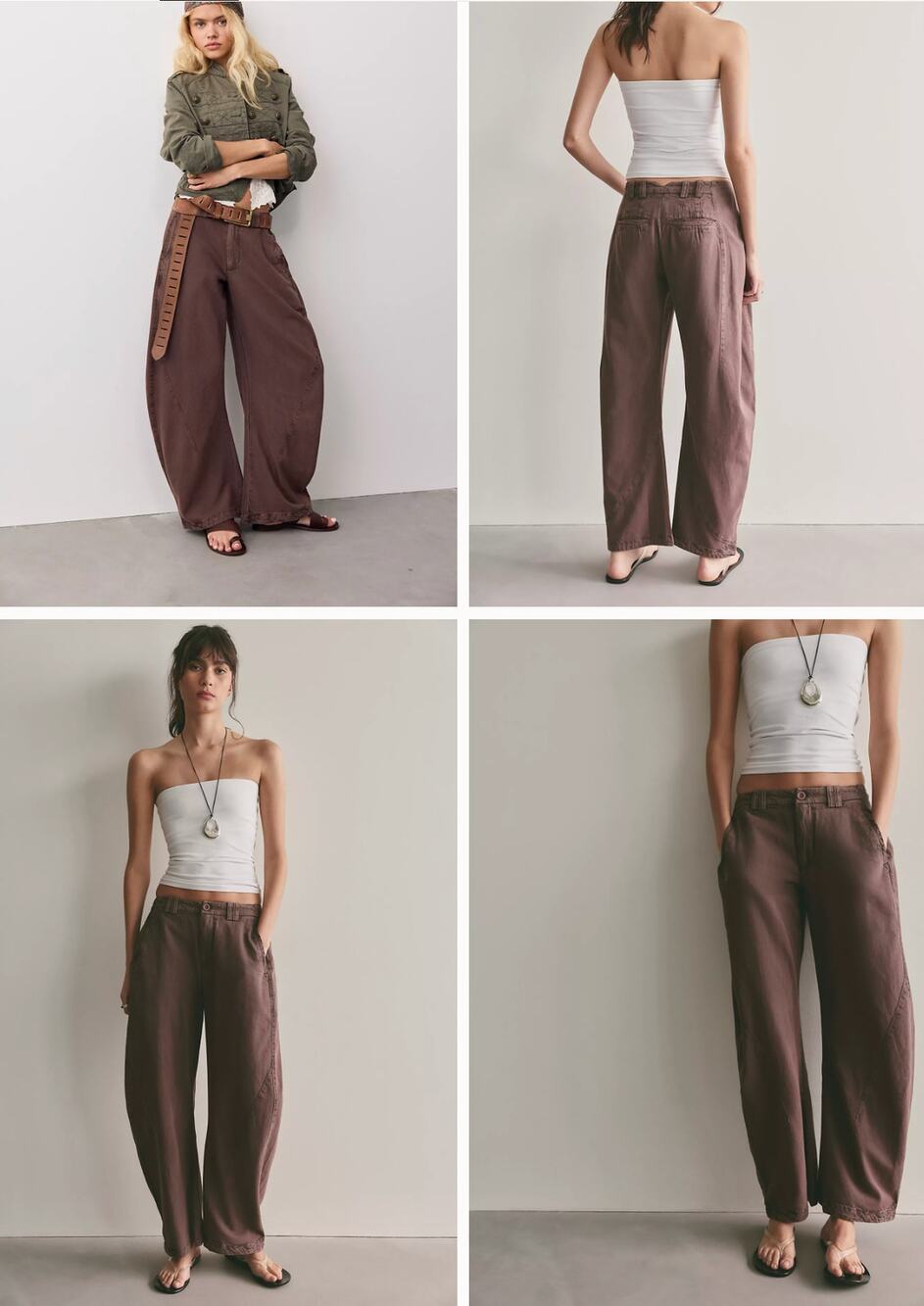 NWT Free People Spotlight Washed Barrel Chino Trousers | Dbl Espresso | Size 6